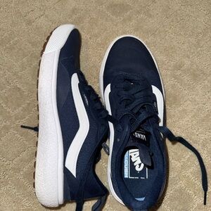 Vans Women’s Dark Blue and White Sneakers